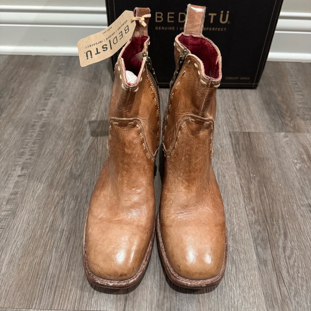 Bed Stu Merryli Tan Rustic TML Leather Heeled Boots - Picture 5 of 12